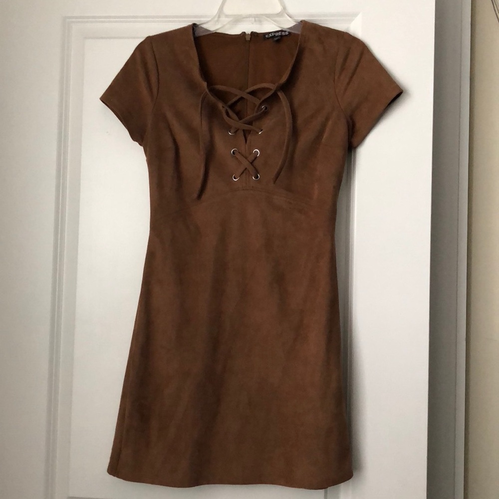 Express Tan Mid Thigh Dress